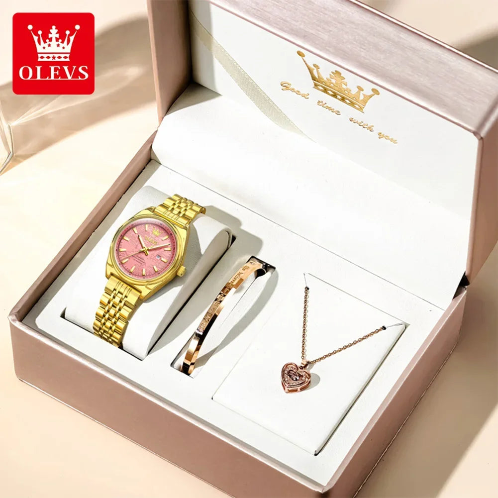 Montres femme OLEVS Montre Quartz Élégante Imperméable en Acier Inoxydable