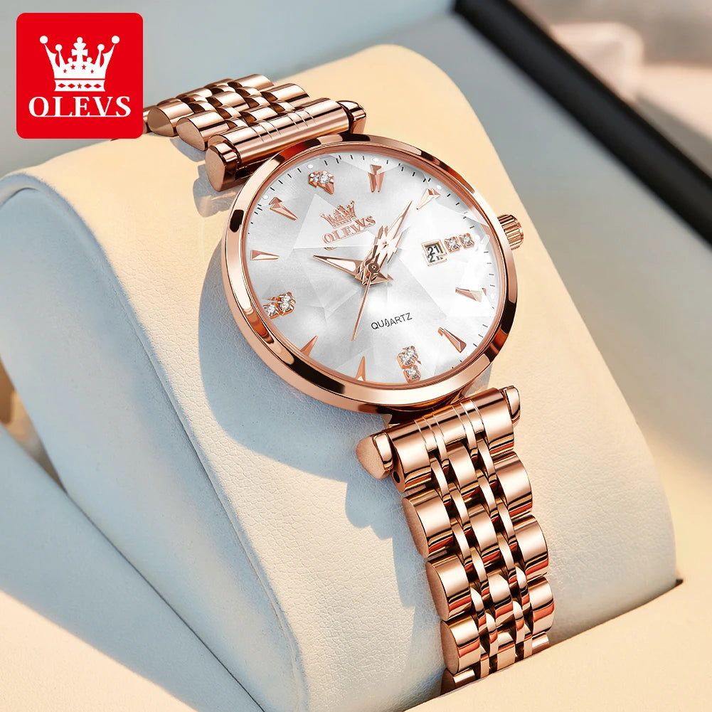 Montre pour femmes OLEVS mouvement quartz avec bracelet en cuir