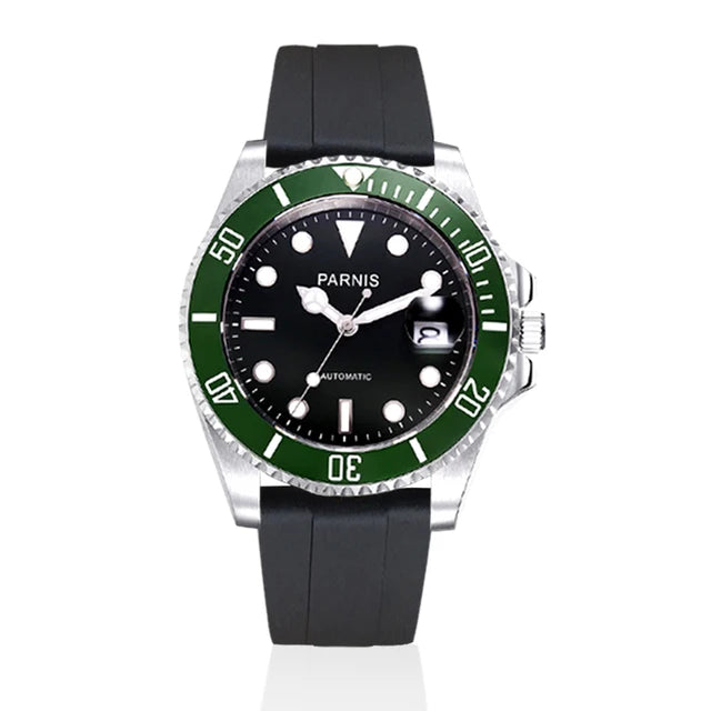 PARNIS Men Luxury Brand Wrist Watch Mens Sport Automatic Watches Man Mechanical Wristwatch 100m Waterproof Clock Luminous Montre