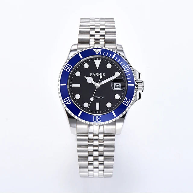 PARNIS Men Luxury Brand Wrist Watch Mens Sport Automatic Watches Man Mechanical Wristwatch 100m Waterproof Clock Luminous Montre