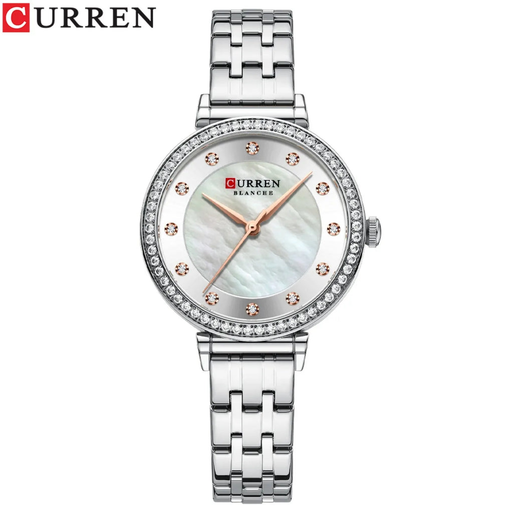 Montre CURREN pour femmes mouvement quartz, acier inoxydable, avec diamant et étanche