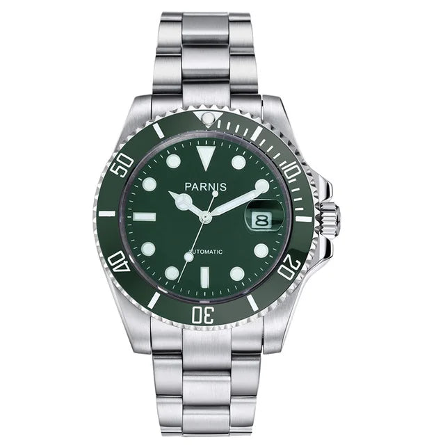 PARNIS Men Luxury Brand Wrist Watch Mens Sport Automatic Watches Man Mechanical Wristwatch 100m Waterproof Clock Luminous Montre