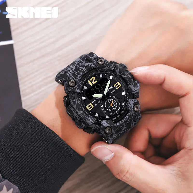SKMEI 1637 Military Digital Watch for Men Camouflage Waterproof Wristwatch Mens Shockproof Sport Quartz Clock 1384 Montre Homme