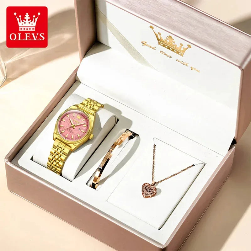 Montres femme OLEVS Montre Quartz Élégante Imperméable en Acier Inoxydable