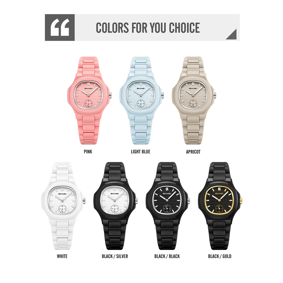 SKMEI 2678 New Fashion Lightweight Women's Quartz Watch Waterproof Luminous ABS Strap Casual Sports Women's Watch Montre Femme
