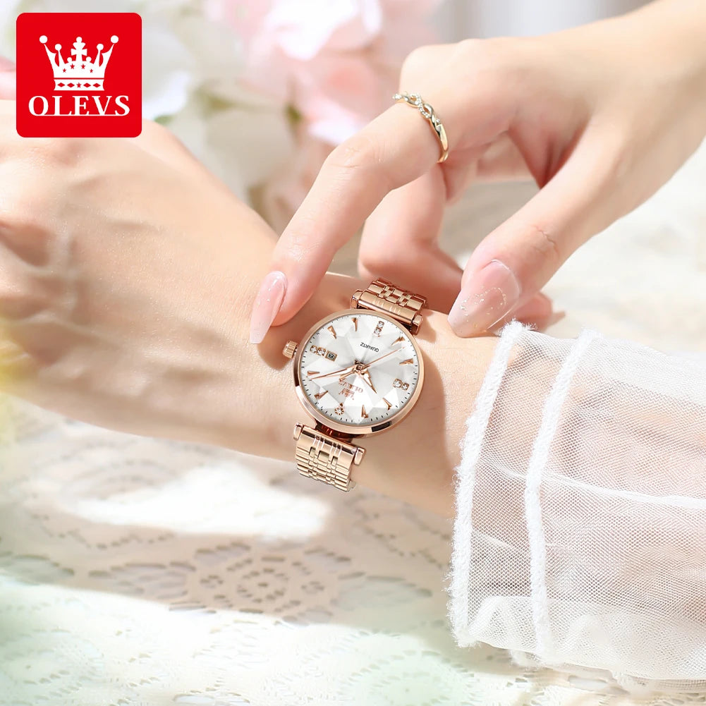 Montre pour femmes OLEVS mouvement quartz avec bracelet en cuir