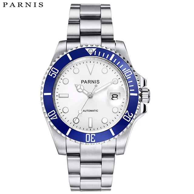 PARNIS Men Luxury Brand Wrist Watch Mens Sport Automatic Watches Man Mechanical Wristwatch 100m Waterproof Clock Luminous Montre