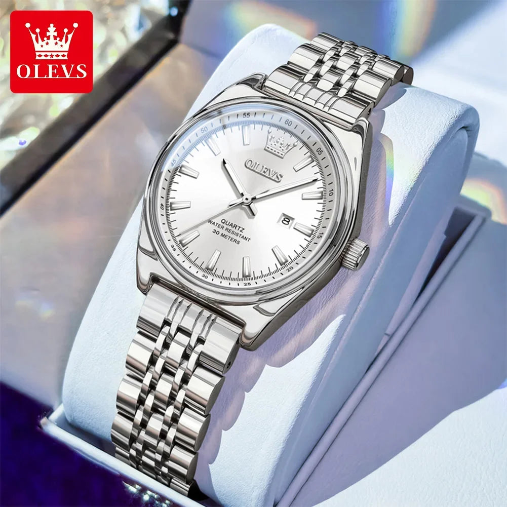 Montres femme OLEVS Montre Quartz Élégante Imperméable en Acier Inoxydable