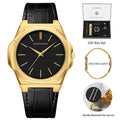 Montre femmes et Homme HANNAH MARTIN en cuir et acier inoxydable, mouvement japonais