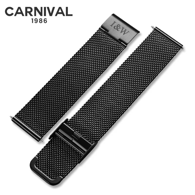 Montre Homme Carnival Brand Fashion Watch for Men Luxury Stainless Steel Mens Dress Quartz Wristwatches Waterproof Reloj Hombre