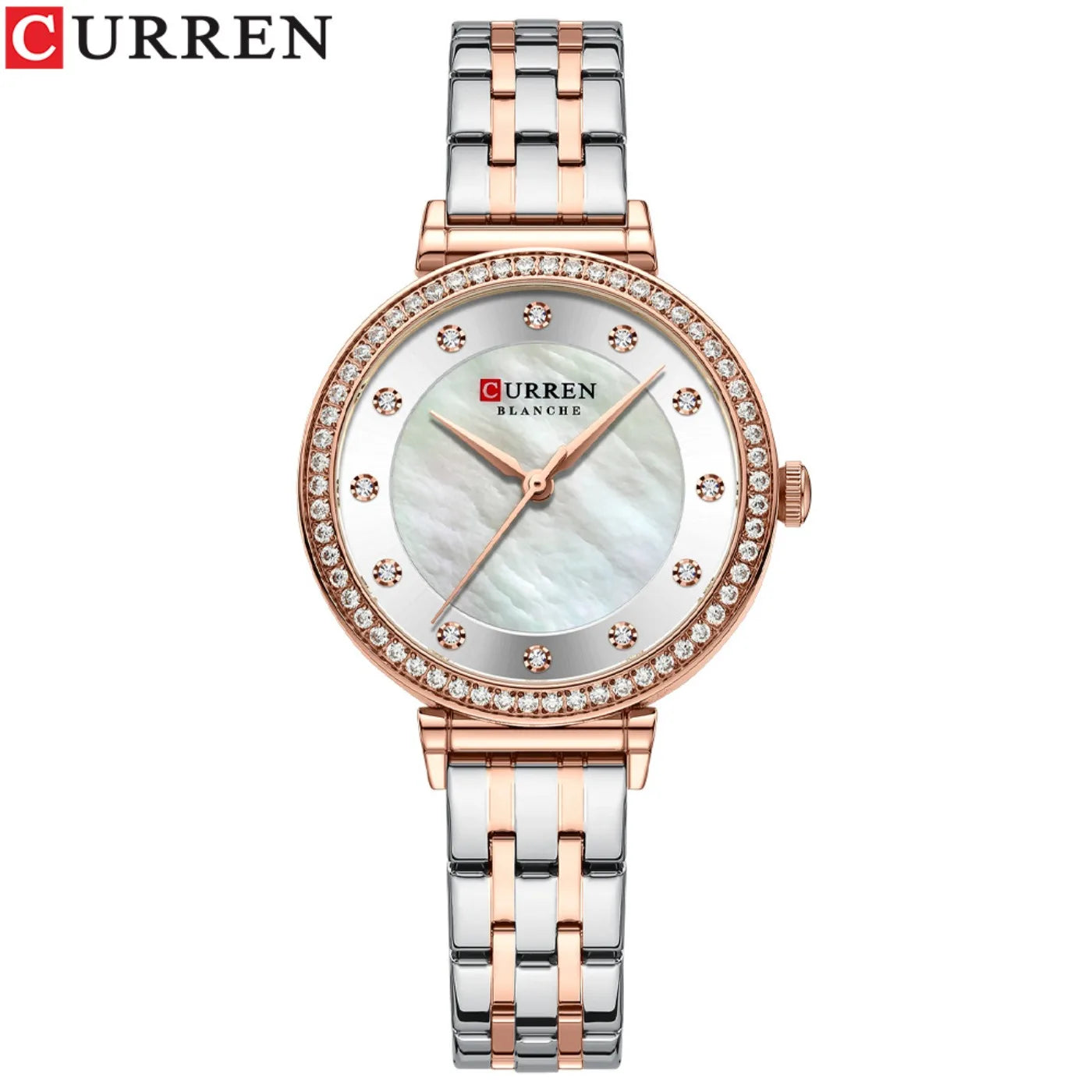Montre CURREN pour femmes mouvement quartz, acier inoxydable, avec diamant et étanche
