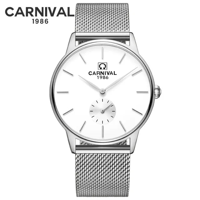 Montre Homme Carnival Brand Fashion Watch for Men Luxury Stainless Steel Mens Dress Quartz Wristwatches Waterproof Reloj Hombre