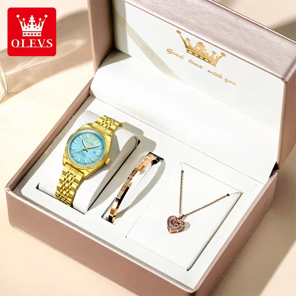 Montres femme OLEVS Montre Quartz Élégante Imperméable en Acier Inoxydable