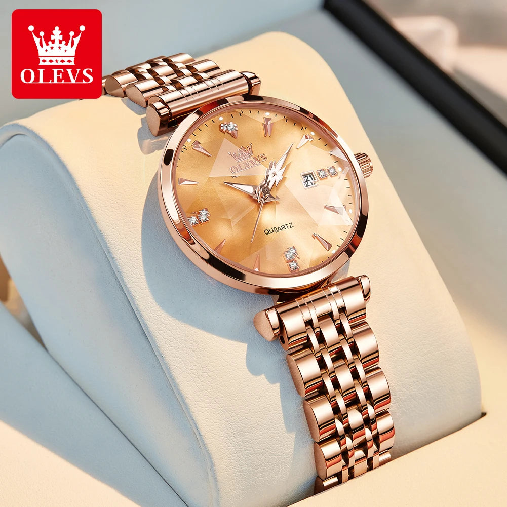 Montre pour femmes OLEVS mouvement quartz avec bracelet en cuir