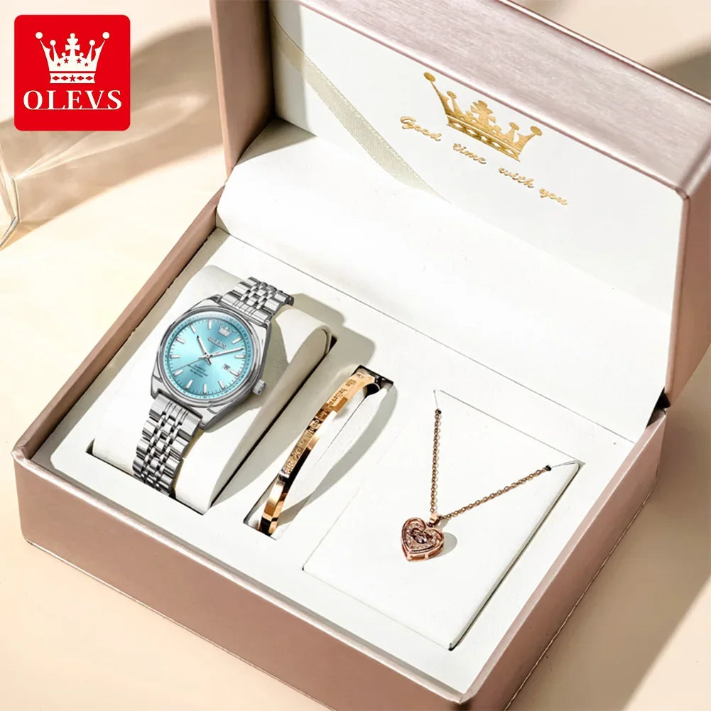 Montres femme OLEVS Montre Quartz Élégante Imperméable en Acier Inoxydable