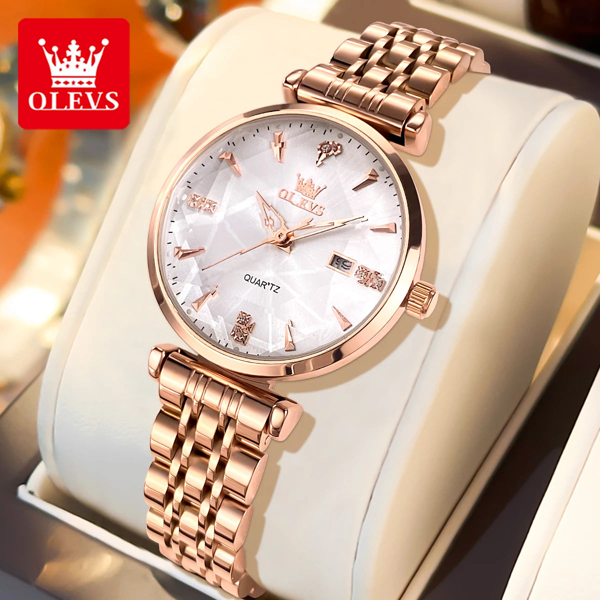 Montre pour femmes OLEVS mouvement quartz avec bracelet en cuir