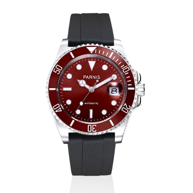PARNIS Men Luxury Brand Wrist Watch Mens Sport Automatic Watches Man Mechanical Wristwatch 100m Waterproof Clock Luminous Montre