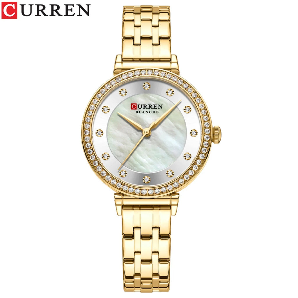 Montre CURREN pour femmes mouvement quartz, acier inoxydable, avec diamant et étanche