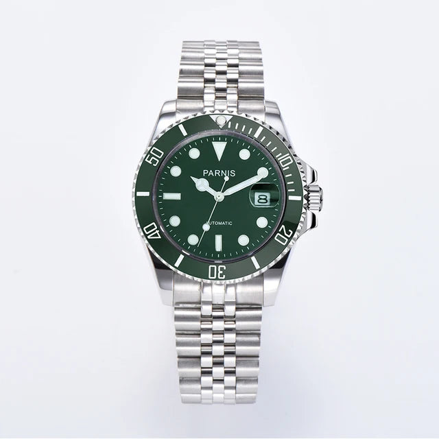 PARNIS Men Luxury Brand Wrist Watch Mens Sport Automatic Watches Man Mechanical Wristwatch 100m Waterproof Clock Luminous Montre